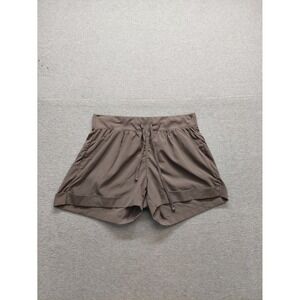 Z By Zelle Women Athletic Short M Brown Drawstring Elastic Waist Logo Activewear